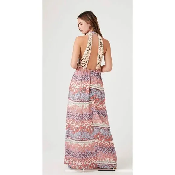 Forever XXI Floral Plunging Maxi Dress (Sm) - Picture 9 of 12